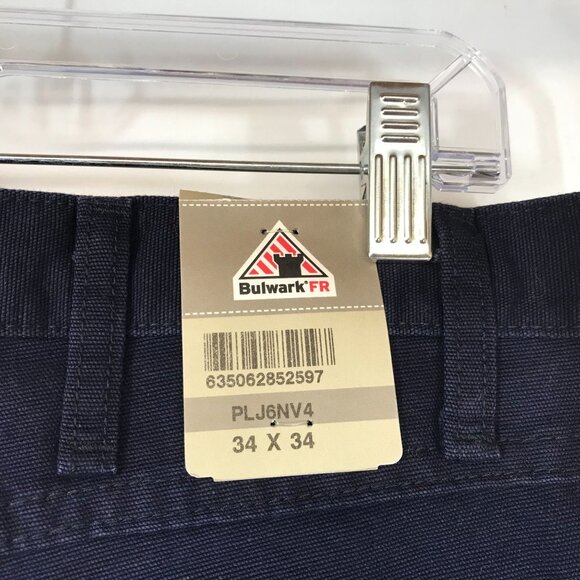 BULWARK FR- MEN'S 34 X 34 - NAVY FLAME RESISTANT COTTON BLEND PANTS - Picture 10 of 12